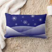 冬の雪景色 ランバークッション (ブランケット)