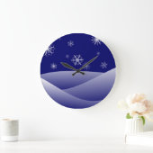 冬の雪景色 ラージ壁時計 (ホーム)