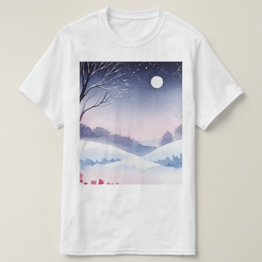 冬の雪景色 Tシャツ (デザイン正面)