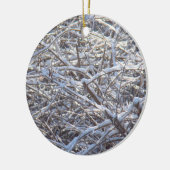 冬の雪氷枝 セラミックオーナメント (左)
