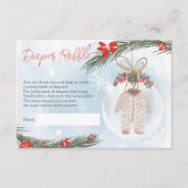 冬の雪氷青おむつラッフルベビーシャワー エンクロージャーカード (正面)