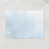 冬の雪氷青ギフトレジストリQRベビーシャワー エンクロージャーカード (裏面)