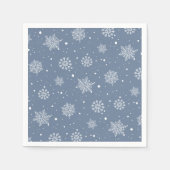 冬の雪片その冷たい外の男の子の赤ちゃんシャワー スタンダードカクテルナプキン (正面)