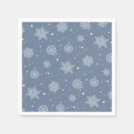 冬の雪片その冷たい外の男の子の赤ちゃんシャワー スタンダードカクテルナプキン