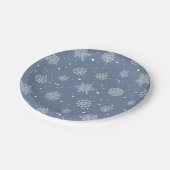 冬の雪片その冷たい外の男の子の赤ちゃんシャワー ペーパープレート (アングル)