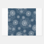 冬の雪片と美しい包装紙 ラッピングペーパーシート (正面)