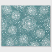 冬の雪片と美しい包装紙 ラッピングペーパー (フラット)