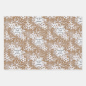冬の雪片のクリエレガントスパーソナライズされたマス ラッピングペーパーシート (正面3)