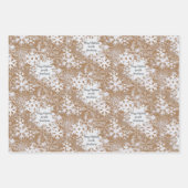 冬の雪片のクリエレガントスパーソナライズされたマス ラッピングペーパーシート (正面2)