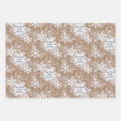 冬の雪片のクリエレガントスパーソナライズされたマス ラッピングペーパーシート (正面)