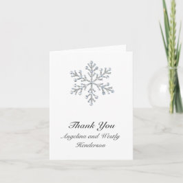 冬の雪片のサンキューカード サンキューカード