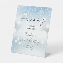 冬の雪片のスクリプトエレガントの恩恵 台座サイン