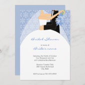 冬の雪片のブライダルシャワー招待状 招待状 (正面/裏面)