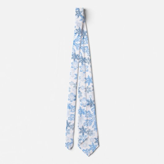 冬の雪片の人のタイ ネクタイ (裏面)