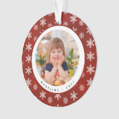 冬の雪片の写真名クリスマスオーナメント オーナメント (正面)