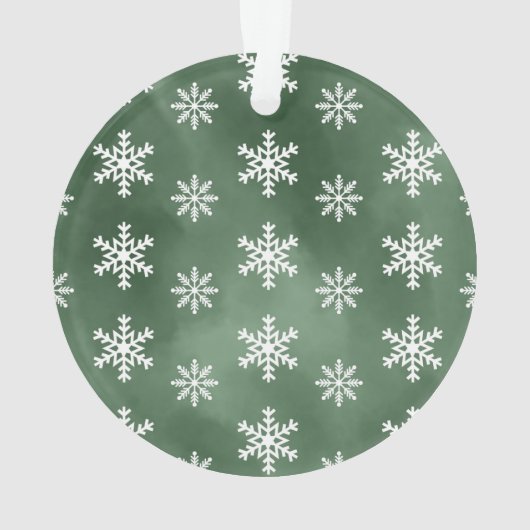 冬の雪片の写真名クリスマスオーナメント オーナメント (裏面)