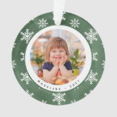 冬の雪片の写真名クリスマスオーナメント オーナメント (正面)