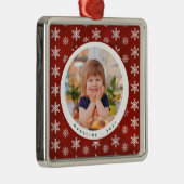 冬の雪片の写真名クリスマスオーナメント メタルオーナメント (右)