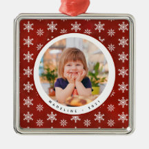 冬の雪片の写真名クリスマスオーナメント