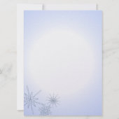 冬の雪片の冬のアイスブルー 招待状 (裏面)