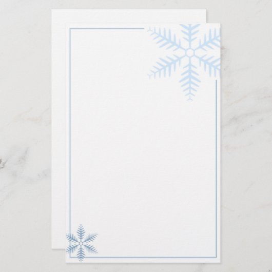 冬の雪片の文房具 便箋 (正面/裏面)