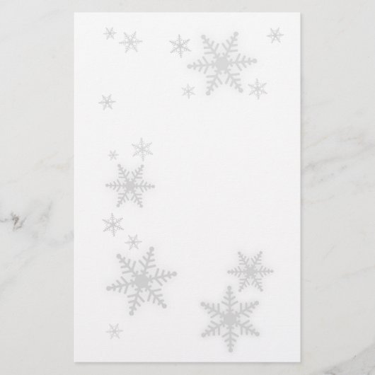 冬の雪片の文房具 便箋 (正面)