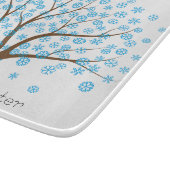 冬の雪片の木 カッティングボード (角)