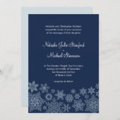 冬の雪片の結婚式招待状5 x 7カード 招待状 (正面/裏面)
