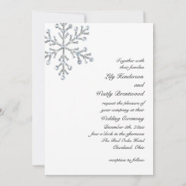 冬の雪片の結婚式招待状 招待状