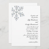 冬の雪片の結婚式招待状 招待状 (正面/裏面)