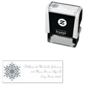 冬の雪片の自己インクでアドレス印鑑 セルフインキングスタンプ (インサイチュ)