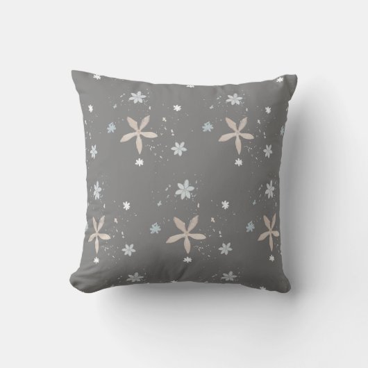 冬の雪片の花 クッション (正面)
