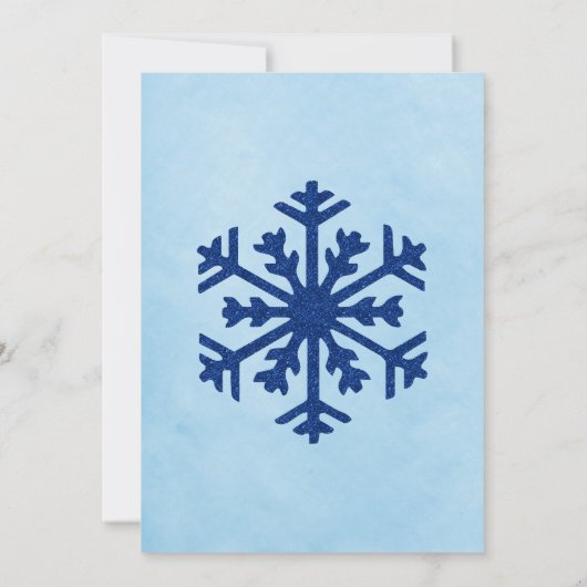 冬の雪片の誕生日パーティー 招待状 (裏面)
