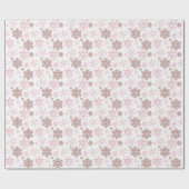 冬の雪片の赤とピンクのパターンのラッピングPa ラッピングペーパー (フラット)