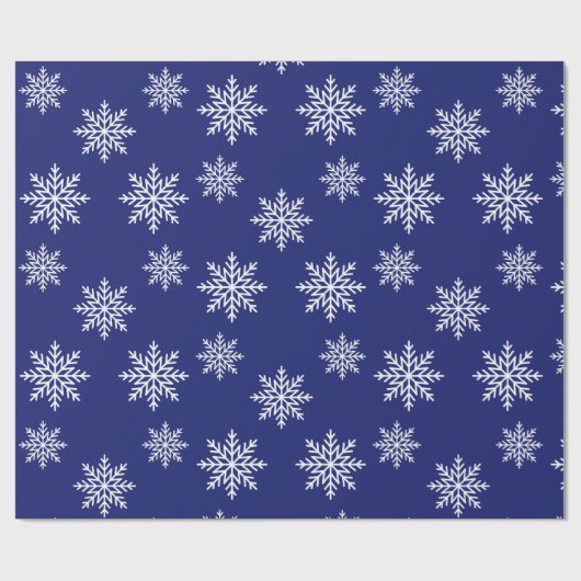 冬の雪片の青と白 ラッピングペーパー (フラット)