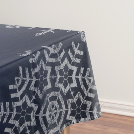 冬の雪片の黒板の結婚式 テーブルクロス (インサイチュ)