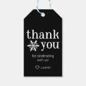 冬の雪片はありがとう ギフトタグ (正面)