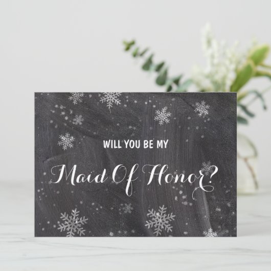 冬の雪片は私のメイド・オブ・オーナー(花嫁付き添い人) 招待状 (スタンド正面)