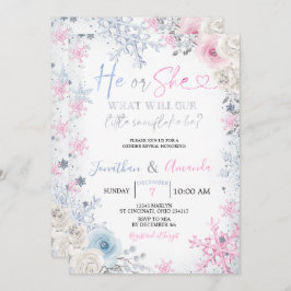 冬の雪片を性別で明らかにする 招待状