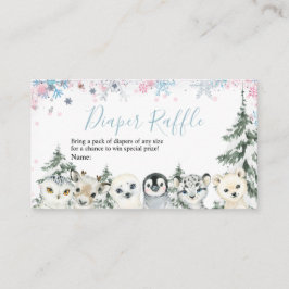 冬の雪片アニマルアーティックスオムツラッフル エンクロージャーカード