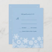 冬の雪片ウェディングRSVPカード 出欠カード (正面/裏面)