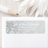 冬の雪片オンシルバー住所 シール (インサイチュ)