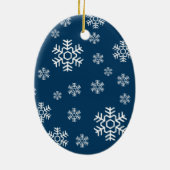 冬の雪片オーバルフォトオーナメント セラミックオーナメント (裏面)