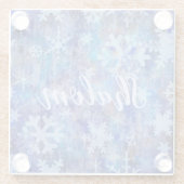 冬の雪片ガラスコースター ガラスコースター (裏面)