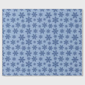 冬の雪片クリスマスギフトブルーシームレス ラッピングペーパー (フラット)