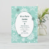 冬の雪片クリスマスバースデーパーティー 招待状 (スタンド正面)