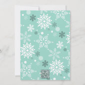 冬の雪片クリスマスバースデーパーティー 招待状 (裏面)