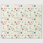 冬の雪片クリスマスホリデーパターン ラッピングペーパー (フラット)