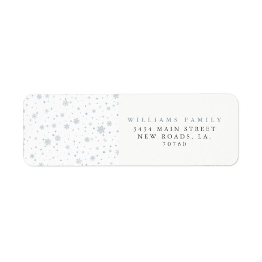 冬の雪片クリスマス ラベル (正面)