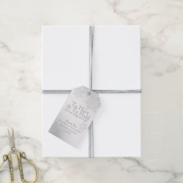 冬の雪片シルバー ギフトタグ